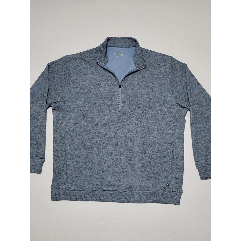 (#C) Arnold Palmer Sweater Mens XXL Mock Neck 1/4 Zip Activewear Fleece Gray